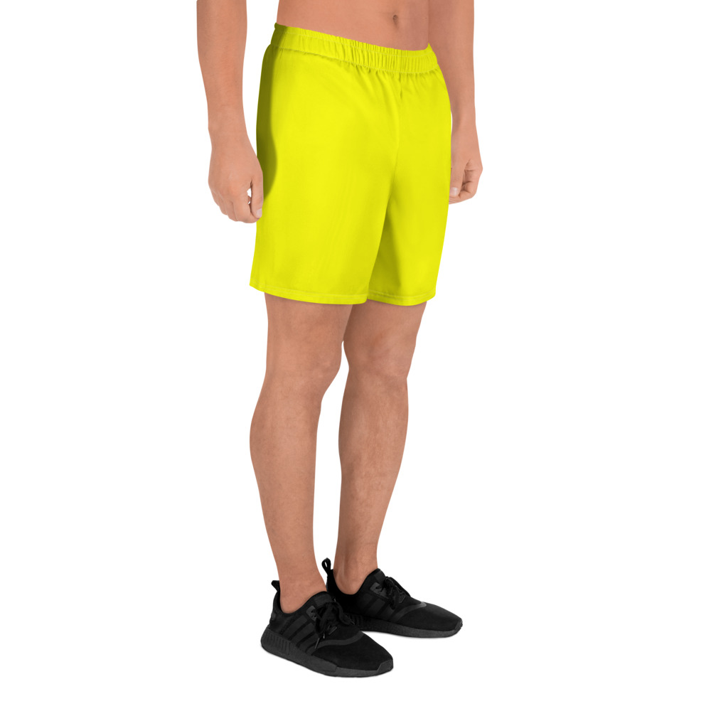 Mens Athletic Long Shorts - Yellow | Silver Comet Races